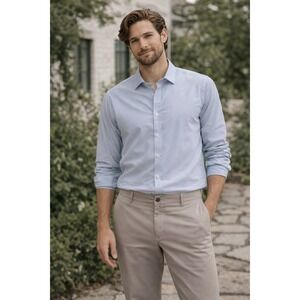 Aviator Mens Slim Fit Performance Chino Pants Khaki Tan Size 34 Travel Tech